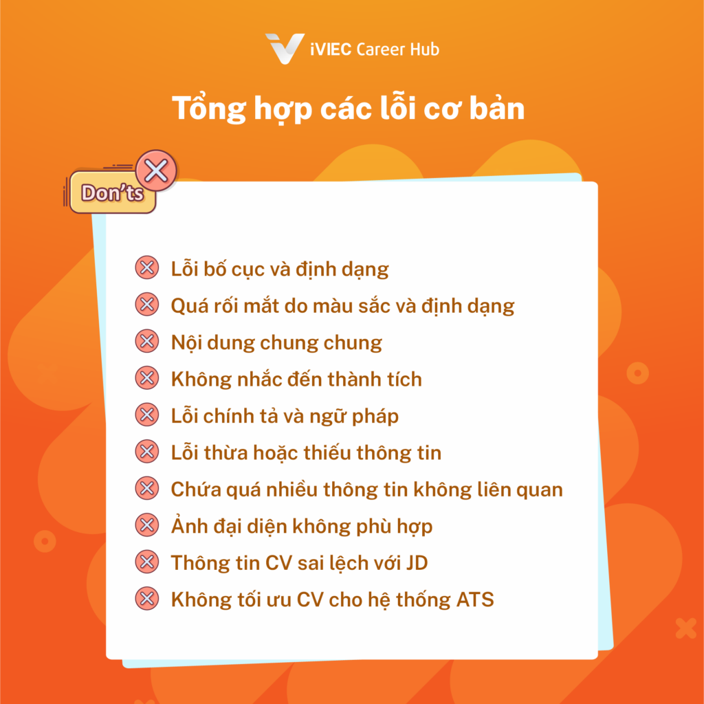 NHỮNG LỖI PHỔ BIẾN KHI VIẾT CV VÀ CÁCH TRÁNH’